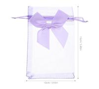 ELEOUTI 100pcs Sheer Drawstring Gift Bags with Fixed Bow, 6x4 Inch Mesh Candy Favor Pouches Made of Fabric with Reinforced Mesh and Wide Ribbon Channel, Elegant and Chic for Event Planning