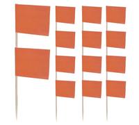 ELEOUTI 100pcs Toothpick Flags Fruit Flags Orange Paper Wood Cake Decorating Event Cupcake Topper
