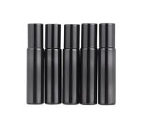 ELEOUTI 10ml Glass Roll-on Bottles for Perfumes and Liquids, Refillable Cosmetic Bottles with Black Rolling Balls, Pack of 10pcs, Suitable for Purse and Luggage Travel Use Random Color