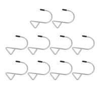 ELEOUTI 10pcs Metal Triangle Hanging Hooks Reusable Sturdy Silver S Shape Design for DIY Hanging on The Door and Home Organization