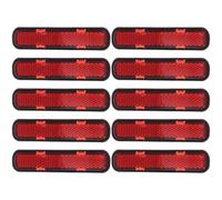 ELEOUTI 10Pcs Oval Plastic Reflectors Red Weather-Resistant Screw-Mounted Safety Markers for Motorcycles and Campers for Night and Day Use
