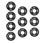 ELEOUTI 10pcs Plastic Clothes Dividers for Closet and Retail Environments Black Round Size Separators Quick Size Identification Resist Bending and Deformation for Organising Clothing