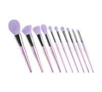 ELEOUTI 10pcs Professional Purple Amethyst Makeup Brush Set with Long Handle and Soft Artificial Fiber Bristles, Practical Face Beauty Tools for Women, for Daily Use and Gift Giving