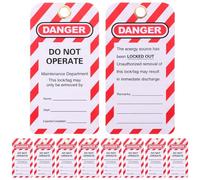 ELEOUTI 10pcs PVC Lockout Tags Warning Tags Do Not Operate Equipment for Industrial Safety Compliant with Hazardous Warning Requirements to Work Efficiency