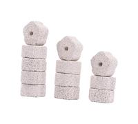 ELEOUTI 12pcs Mineral Stone Teeth with Hole Creative Shape Design Natural Mineral with Calcium Adds Nutritive Substances Easy Lanyard Wearing Rabbit Parrot Chew for Rabbit Teeth Grinding