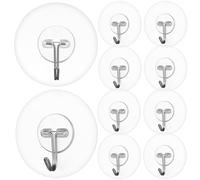 ELEOUTI 12pcs Self Adhesive Hooks Round Wall Hangers Without Nails Heavy Duty Plastic Hooks with Smooth Surface for Bathroom and Bedroom
