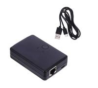 ELEOUTI 2 Ports Network Hub Portable Device with Physical Isolation Abs Material Black for Networking Applications and Business Travel