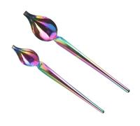 ELEOUTI 2pcs Culinary Decorating Spoons Stainless Steel Chocolate Drawing Spoons for Scooping Liquid and Making Dessert Decorations for Cookies Decorations and Holiday Decorating