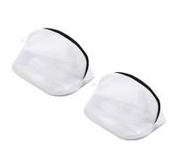 ELEOUTI 2pcs Shoes Wash Pouch with Zipper Closure, White Polyester Mesh Laundry Bag Protects Garments from Snagging, Suitable for Washing Shoes and Clothes in Machine