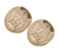 ELEOUTI 2pcs Simulated Rattan Lampshade Rustic Farmhouse Hanging Lamp Cover Environmentally Friendly Fade Resistant Home Lighting Decoration