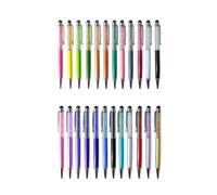 ELEOUTI 2pcs Stylus Pen 2-in-1 Ballpoint and Capacitive Touch Screen Pen with Crystal Diamond Design, Stainless Steel Body, Compatible with Tablet and Phone Devices, Stylish and Portable