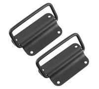 ELEOUTI 2pcs Toolbox Folding Handle Stainless Steel Black Drawer Pull Handle with Pre-Punched Mounting Holes High Hardness Modern Simple Design for Flight Case Suitcase