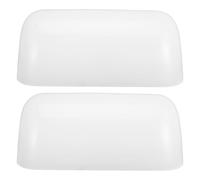 ELEOUTI 2pcs White Glass Lamp Shades Replacement for Banker's Lamp with Frosted Glass, Even Light Diffusion, Easy to Clean, Timeless Retro Design for Office and Library Use