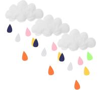 ELEOUTI 3pcs Felt Decorative Pendant Clouds Hanging Ornaments Lightweight 3d Cloud Pendant for Wall and Birthdays Nursery Home Décor with Fine Workmanship