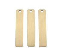 ELEOUTI 3pcs Metal Engraving Blank Tags Brass Rectangle Stamping Tags with Fine Workmanship and Smooth Surface for DIY Arts Crafts Projects and Key Rings