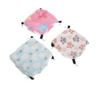 ELEOUTI 3pcs Small Animal Hanging Bed for Hamsters and Sugar Gliders, Double-layer Plush Warm with Space-saving Metal Structure, Soft and Cozy Hammock Suitable for Hanging the Cage
