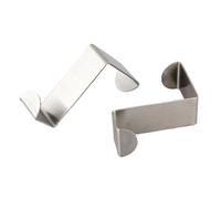 ELEOUTI 4 Pcs Stainless Steel Door Back Style Hook for Hanging Clothes and Keys, Multi-Functional Coat Hook with Storage Feature, Silver Finish Suitable for Office and Drawer Use