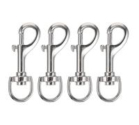 ELEOUTI 4pcs Alloy Snap Hooks Heavy Duty Clasp Buckle Sturdy Multi-purpose Pet Leash Clips Silver for Hanging Crafts and Decorations