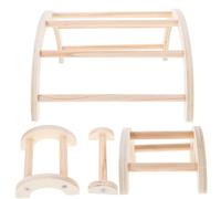 ELEOUTI 4pcs Bird Standing Rod Wooden Perch Beige for Parrots and Pets, Rest and Entertain with Training Function, Suitable for Chick and Rooster Use in Outdoor Bird Cages