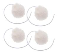 ELEOUTI 4pcs Cat Tree Hanging Ball with Bell Interactive Replacement Cat Balls for Scratching Post Beige Rope Spring Dangling and Kittens