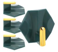 ELEOUTI 4pcs Green Self Adhesive Coat Hooks Heavy Duty Abs Practical and Stable Over Door Hangers for Kitchen and Bathroom Organising