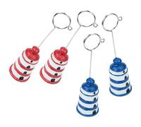 ELEOUTI 4pcs Resin Lighthouse Photo Stand and Memo Clip Holders, Assorted Colours, Holds Things Tightly, for Shower Or Christmas Day Decorations