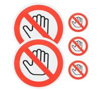 ELEOUTI 5 Sheets No Touch Sign Labels Adhesive No Touching Sign White Self-adhesive Ethylene Patterns for Equipment Factory and Warehouse Safety