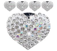 ELEOUTI 5pcs Bling Heart-shaped Car Vent Clip with Sparkling Rhinestone Embellishment, Universal Compatibility for Trucks and Car Air Vents, Easy Installation, Stylish and Cute Auto