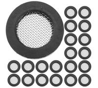 ELEOUTI 60pcs Inlet Hose Coupling with Strainer Inlet Hose Screen Washer Filters Rubber Steel Material Black Reducing Vibration Noise for Construction and Mechanical Equipment