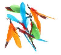 ELEOUTI 6pcs Assorted Colour Feather Cat for Indoor Play, Stimulate Interest and Safe for Pet, Replacement Plume for Cat Accessories