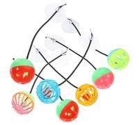ELEOUTI 7pcs Bearded Lizard Balls with Suction Cups, Wear-resistant Reptile for Lizards, Chinchillas, Hamsters - Includes 4 Colorful and 3 Crystal Bell Balls for Small Animal Random Color
