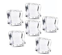 ELEOUTI 80pcs Artificial Acrylic Ice Cubes with Cube Shape and Slightly Irregular Design Highly Synthetic Resin Fake Ice for Party Decorations and Anniversaries