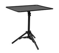 ELEOUTI Adjustable Alloy Projector Tray Stand with Sturdy Construction and Flexible Adjustment, Height Range 32-60cm, for Bedside Tables and Desks, Portable Projector Tray Bracket