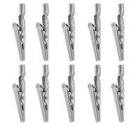 ELEOUTI Alligator Clips Metal Clips Corrosion Resistant Stainless Steel 10pcs Electrical Test Clamps with Quick Connect Handles for Temporary Wiring and Circuit Testing