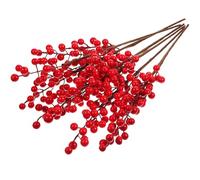 ELEOUTI Artificial Arrangement Christmas Tree Red 6pcs Stems Berry Decor with Lifelike Look and Foam Material for Setting Flower Photo Scene