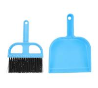 ELEOUTI Broom and Dustpan Mini Cleaning Tools Plastic Blue Wear Resistant for Hard-to-Reach Spaces Pet Cage Cleaner Suitable for Home and Pet Store