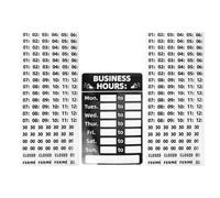 ELEOUTI Business Hours Sign for Store and Restaurant, Pvc Erasable Business Time Sign with User-friendly Design, White Opening Hours Display for Retail and Office Use