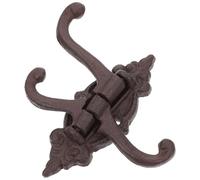 ELEOUTI Cast Iron Hook Vintage Three Rotating Arms Hanger 5.50x5.50x0.98inch Iron Swivel Wall Hooks Wall Mounted Outdoor Garden