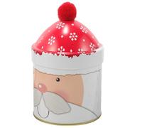 ELEOUTI Christmas Candy Jar Metal Storage Case with Lid for Snacks and Candies, Small Decorative Tin with Christmas Theme Design, for Festival and Sharing Joy