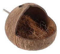 ELEOUTI Coconuts Shell Nest Cage Breeding Bird House Parrot Wear-resistant Beautiful Appearance Hanging Bird House for Home Parrot Keeping