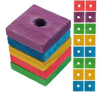 ELEOUTI DIY Parrot Wooden Chip Mixed Color Safe Wooden Bite for Cockatiels Parakeets Small Birds Skill Development and Exercise
