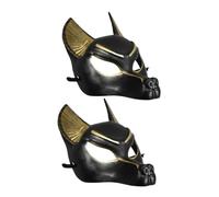 ELEOUTI Egyptian Anubis Mask 2PCS Plastic Photo Props for Halloween Party and Masquerade Ball with Adjustable Strap for Boys and and Adults