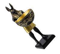 ELEOUTI Egyptian God Statue Anu igurine Resin Trinket Tray Organizing Everyday Items Elegant Ancient Egypt Theme Decor for Entryway and Home Collectors