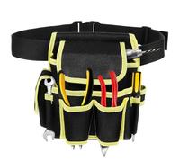 ELEOUTI Electrician Tool Belt Pouch Electrical Tool Bag Organizer and Belt Organizer Made of Tough Oxford Fabric with User-Friendly Design Black for Craftsmen and Carpenters