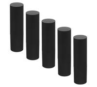 ELEOUTI Empty Lipstick Tubes Featuring Comfortable Grip and Precise Application Matte Black 5pcs with Silver Inner Ring, Plastic round Lip Balm Containers for Daily Use the Go