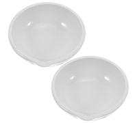 ELEOUTI Evaporating Dish Stable Chemical Performance 2pcs Ceramic with Spout and Flat Bottom White, Easy to Clean for Laboratory Use for Home Chemistry Experiments and Education