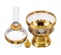 ELEOUTI Glass Drip Bottle Holy Water Mug Unique Artistic Charm Ethnic Style Decorative Baptism Decorations for Home Altars and Personal Prayer Use