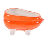 ELEOUTI Hamster Bath Basin Pumpkin Shape Ceramic Reusable Orange Small Sand Bath Box for Cat and Hedgehog