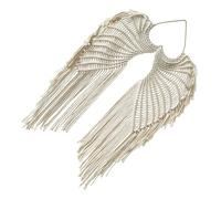 ELEOUTI Hand-woven Angel Wing Macrame Wall Hanging Cotton Tapestry for Bedrooms and Work Areas, Beautiful Beige Cotton Wall Adornment, Delicate Handmade Hanging Decor