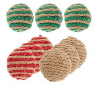 ELEOUTI Interactive Cat Rope Balls Made of Sturdy Rope Material for Cats and Kittens 9pcs Fun and Funny Pet Color for Training and Entertainment